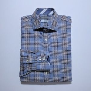 Thomas Dean Men's Woven Sport Shirt Large